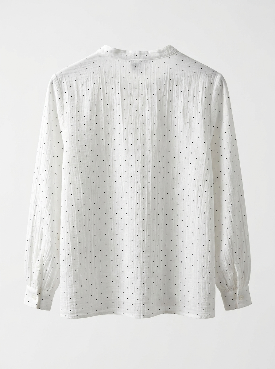 Polka Dot Bow Blouse — back view
