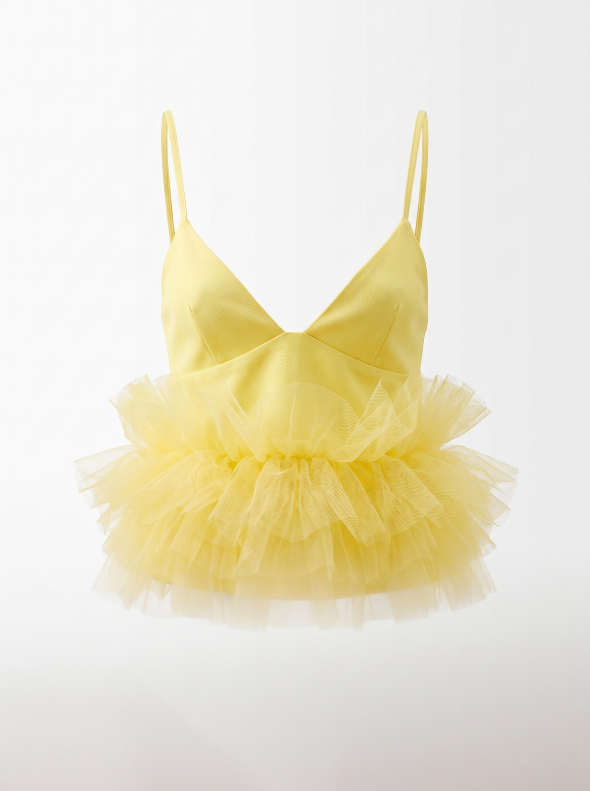Tulle Peplum Bustier Top