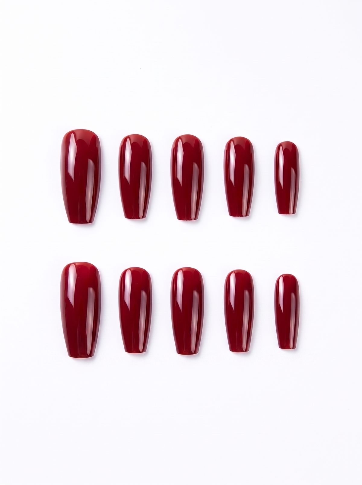 Glossy Coffin Press-On Nails