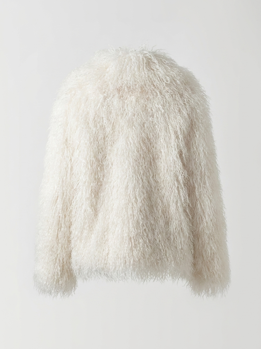 Shaggy Faux Fur Collared Jacket — back view