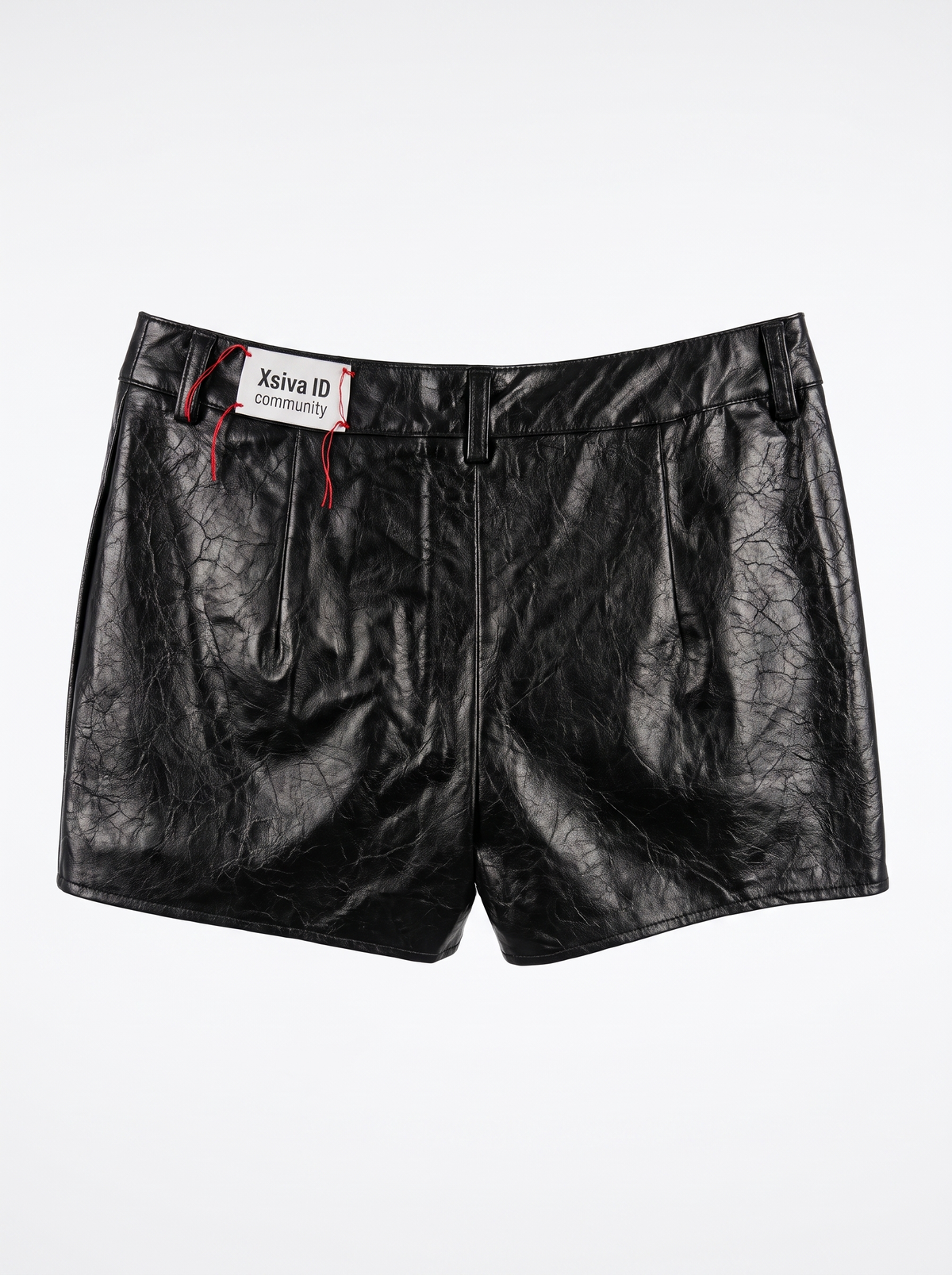 Classic Faux Leather Shorts — back view