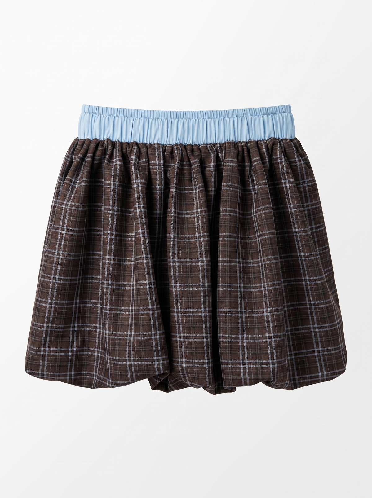 Plaid Bubble Mini Skirt — back view