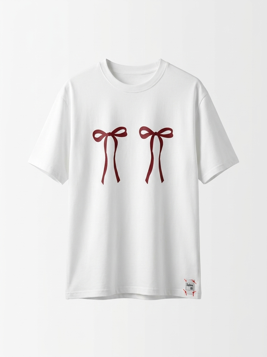Oversized Bow Graphic T-Shirt