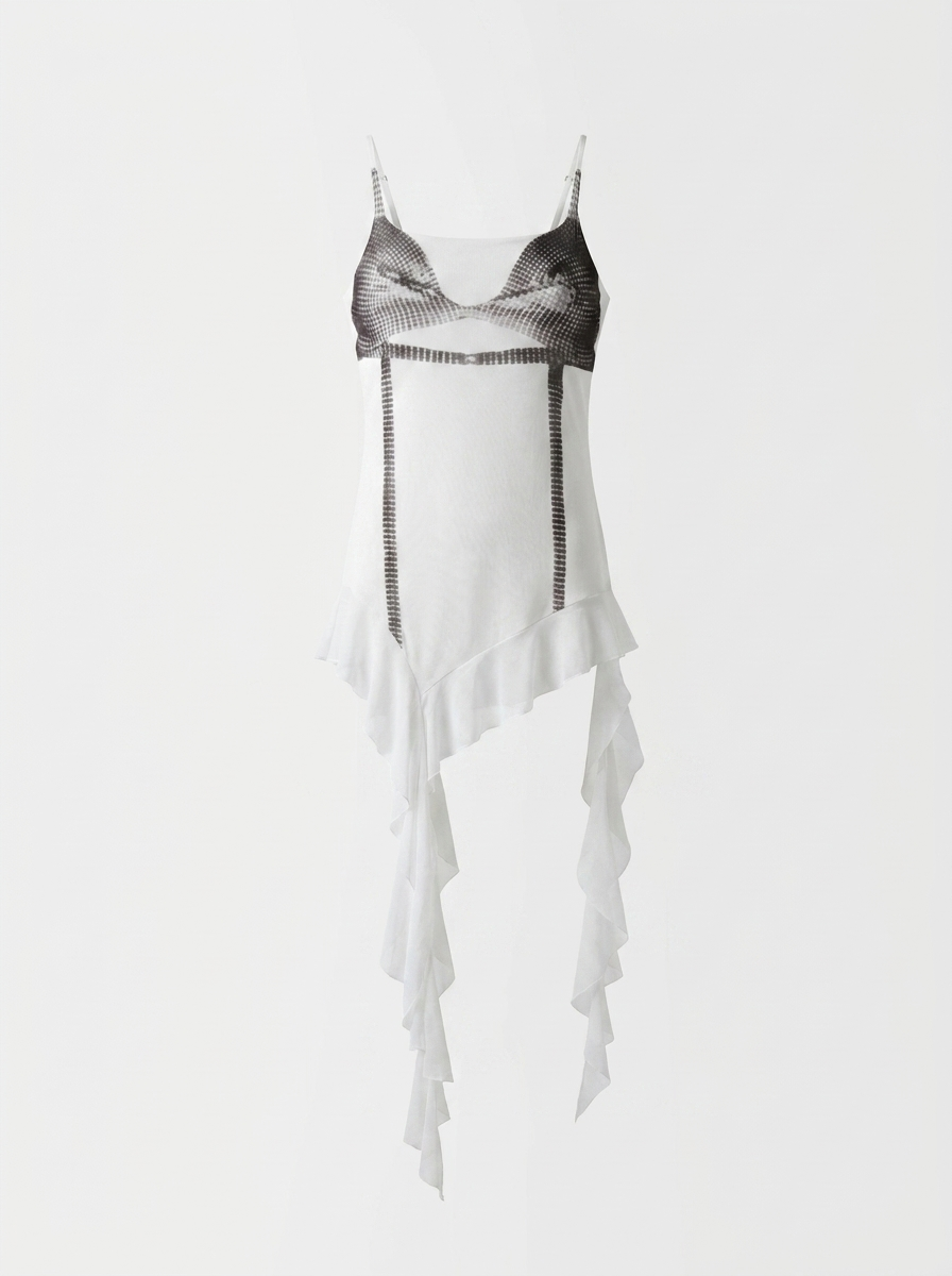Asymmetric Mesh Cami Top