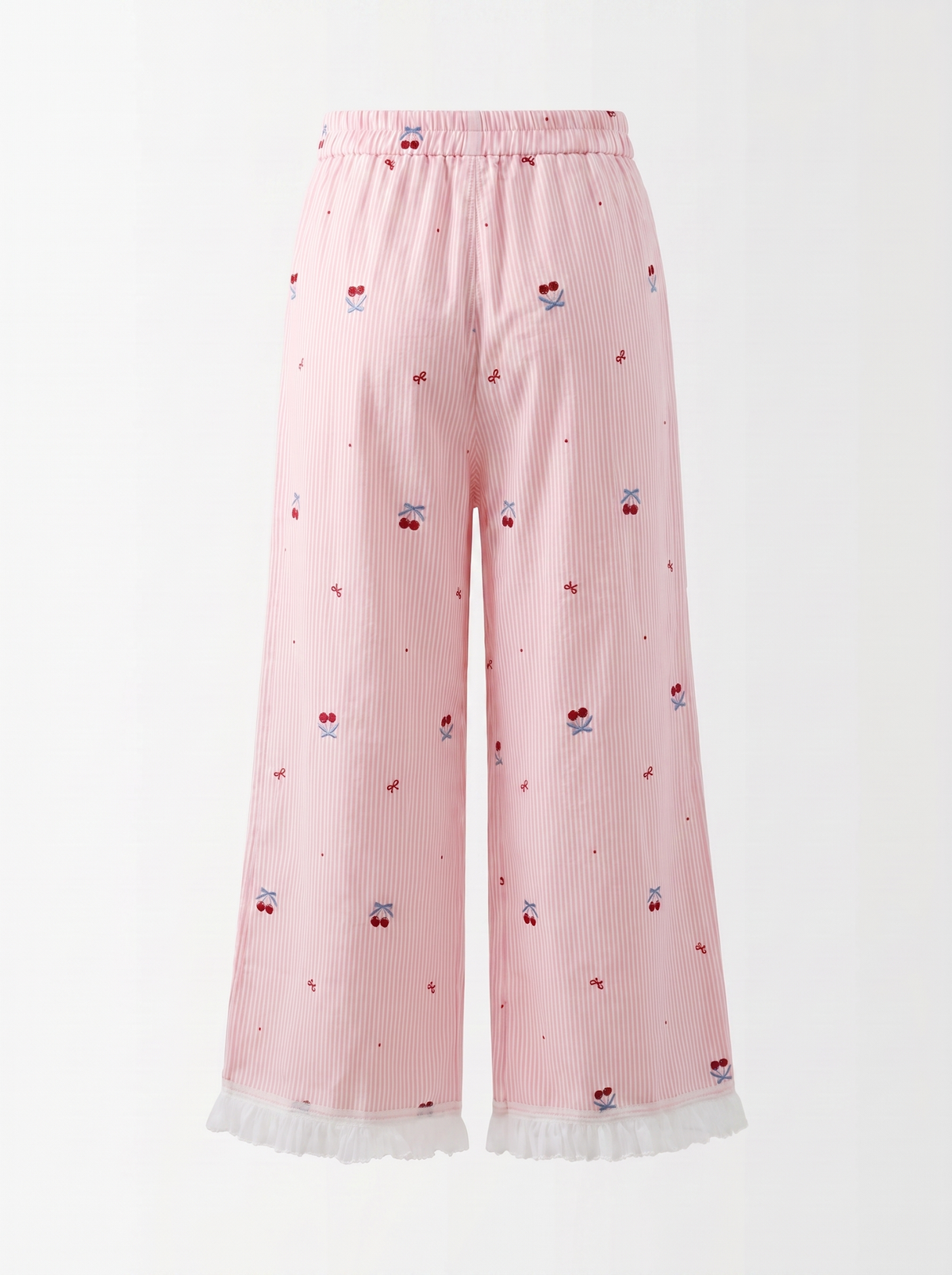 Cherry Linen Wide-Leg Trousers