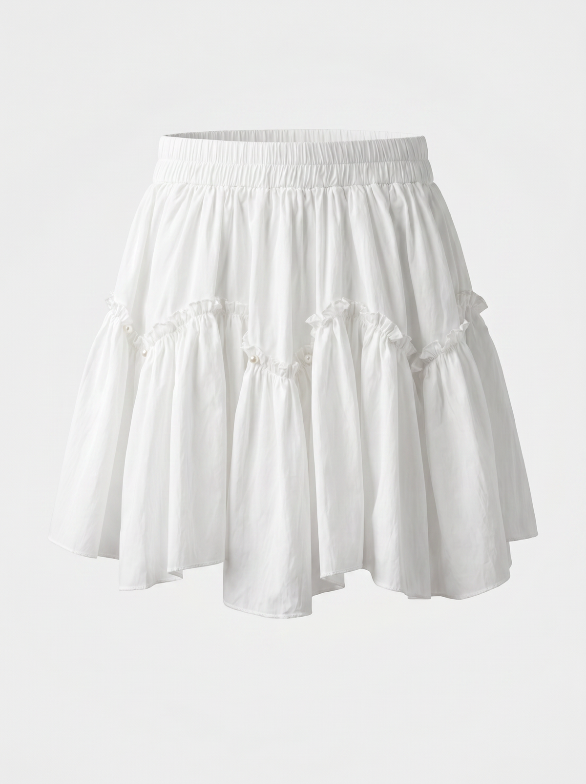 Tiered Cotton Mini Skirt with Built-In Shorts