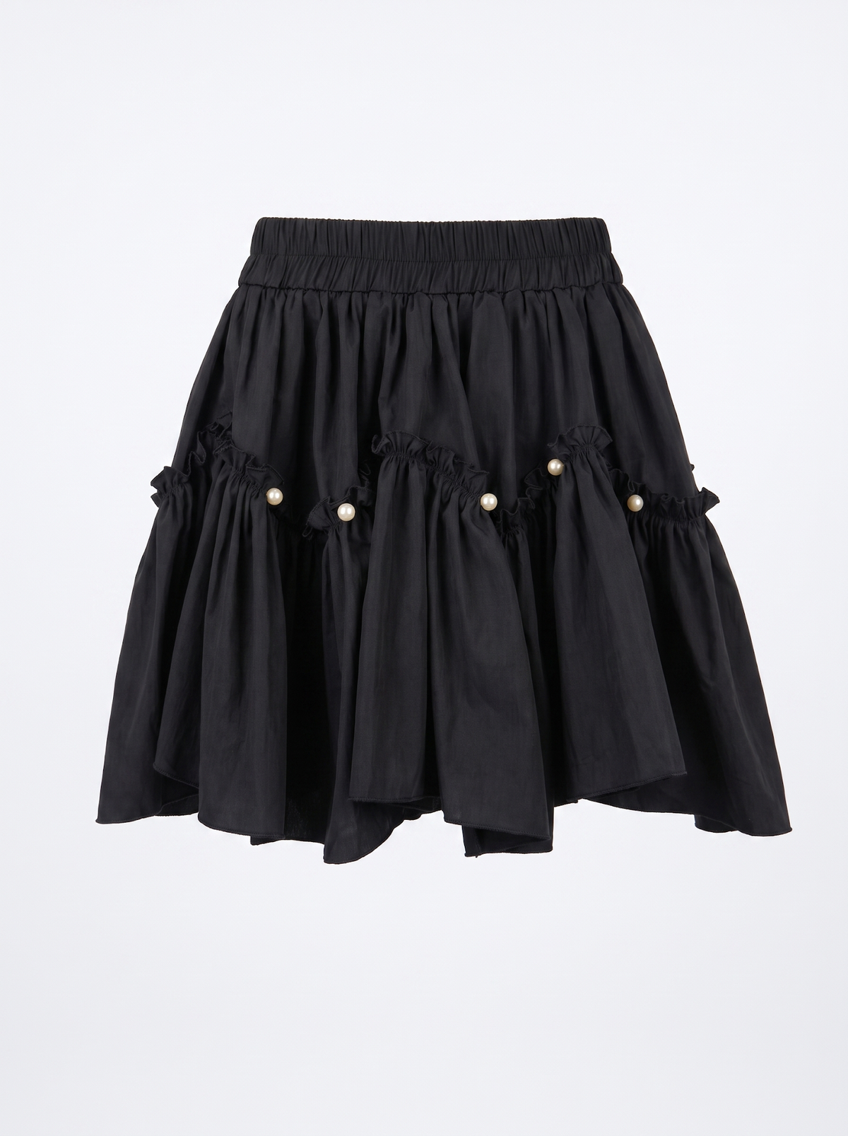 Tiered Cotton Mini Skirt with Built-In Shorts