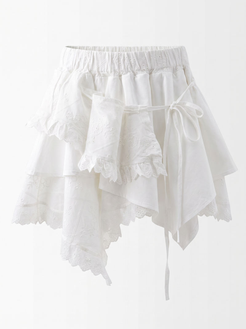 Asymmetric Layered Mini Skirt