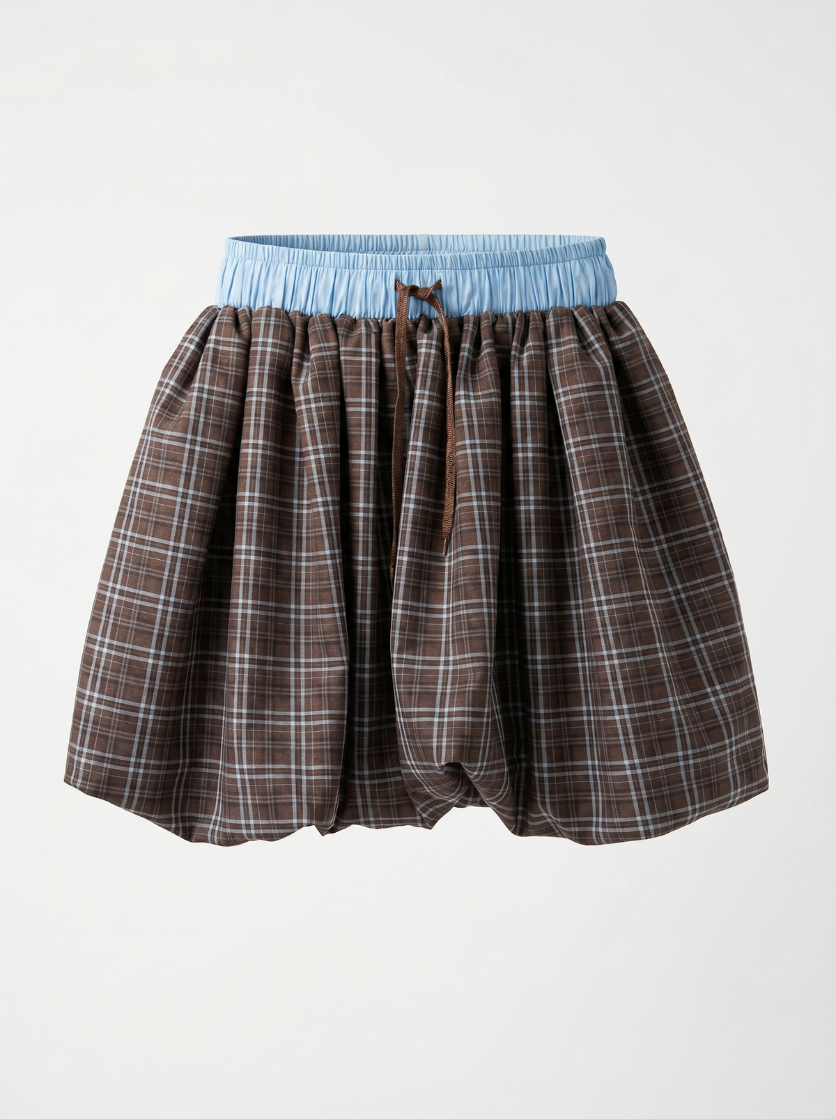 Plaid Bubble Mini Skirt
