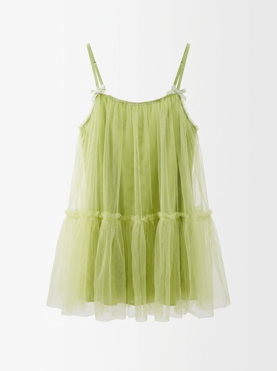 Layered Tulle Babydoll Cami Dress