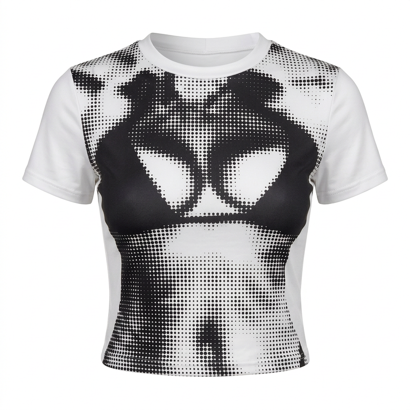 Illusion Graphic Fitted T-Shirt
