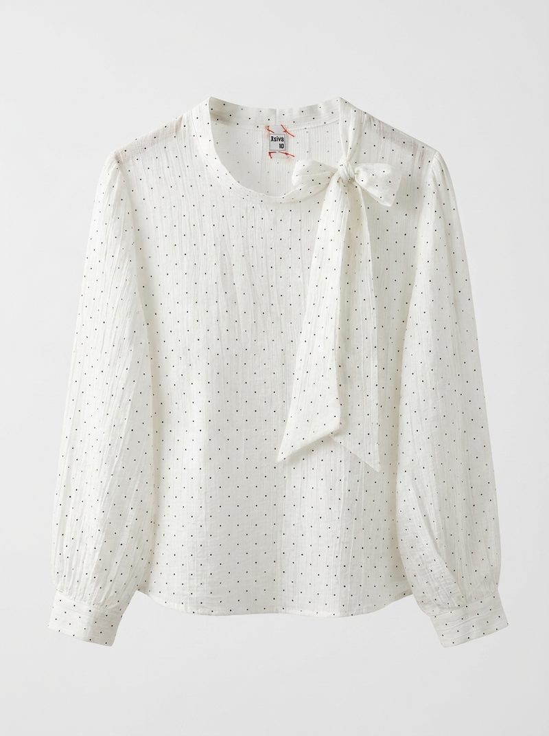 Polka Dot Bow Blouse