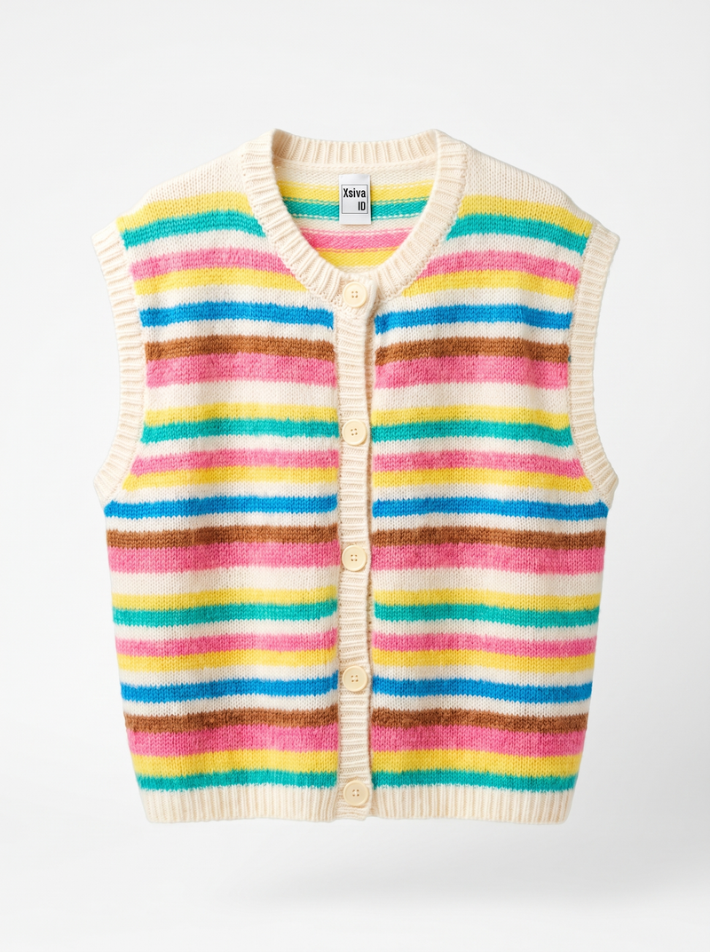 Pastel Rainbow Knit Vest