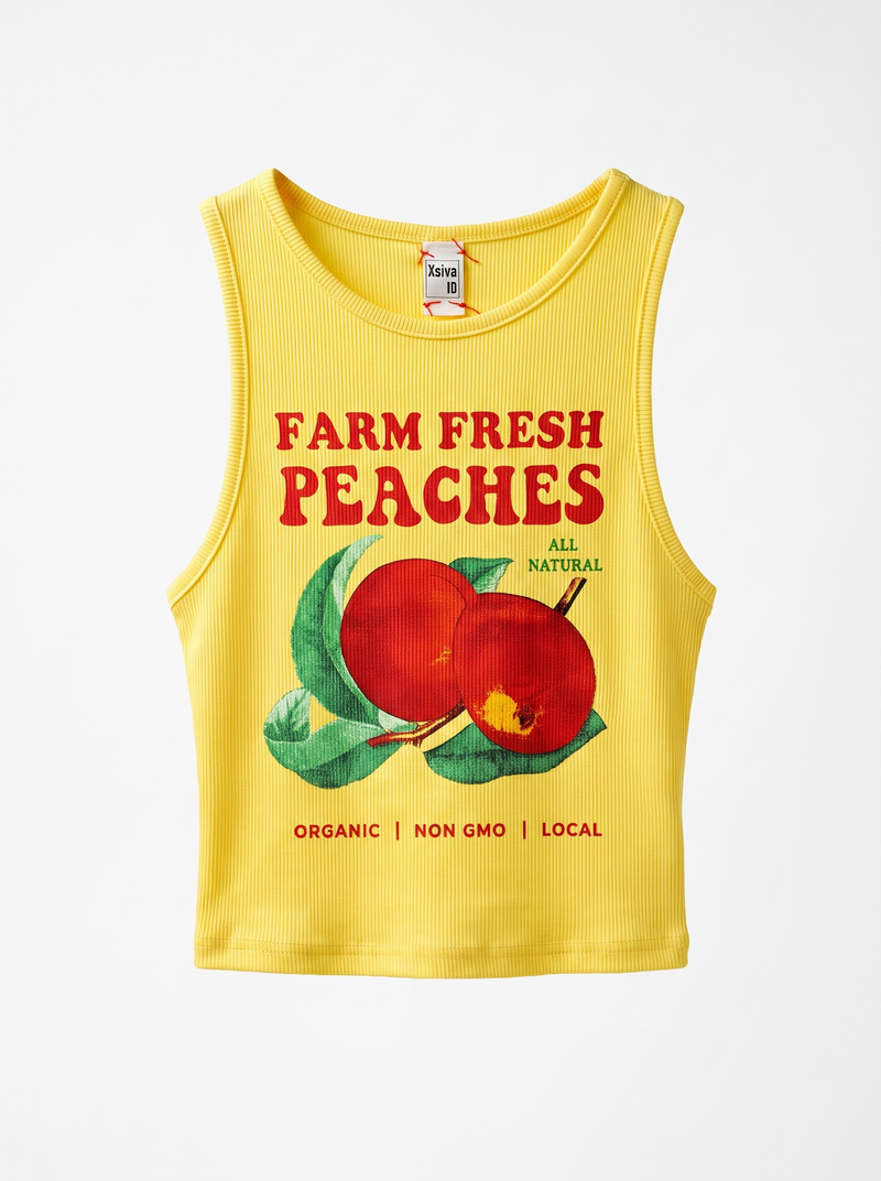 Farm Fresh Peaches Graphic Tank Top