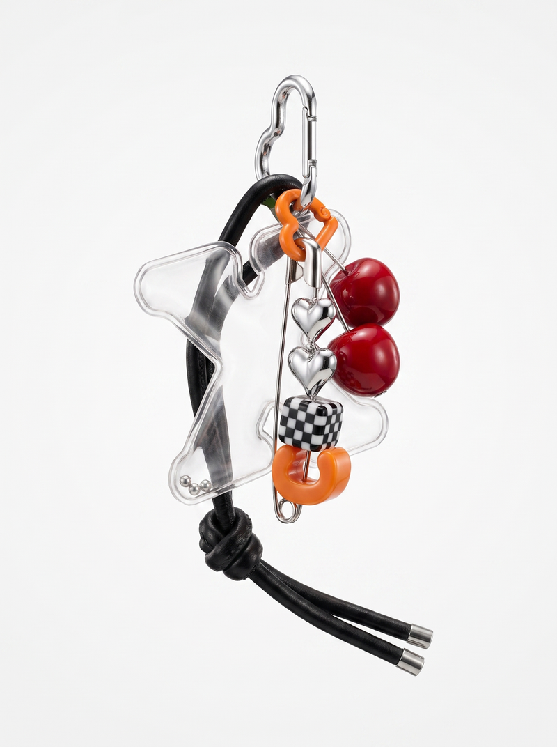 Cherry & Charm Leather Bag Clip