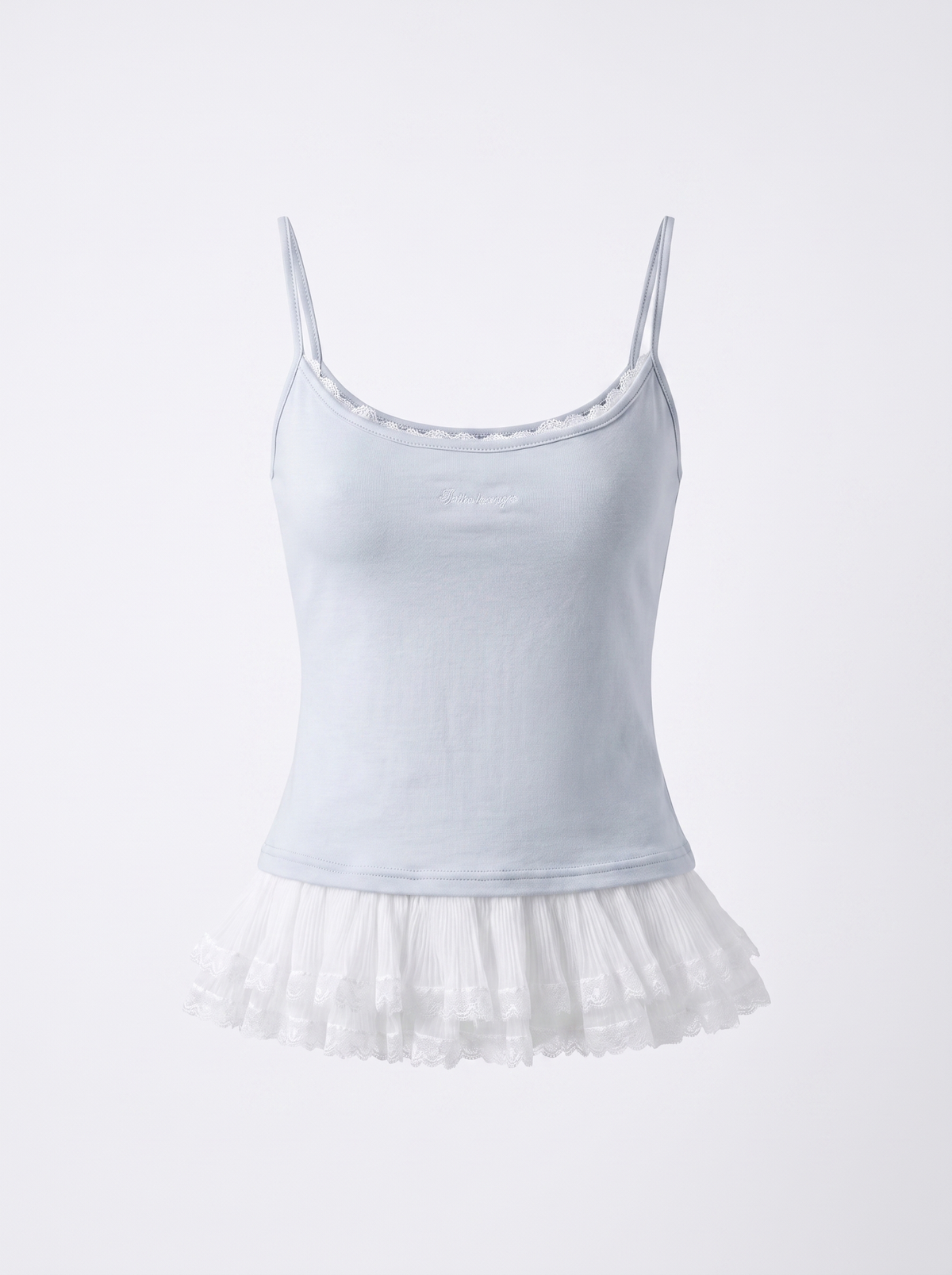 Ruffle-Hem Lace Cami