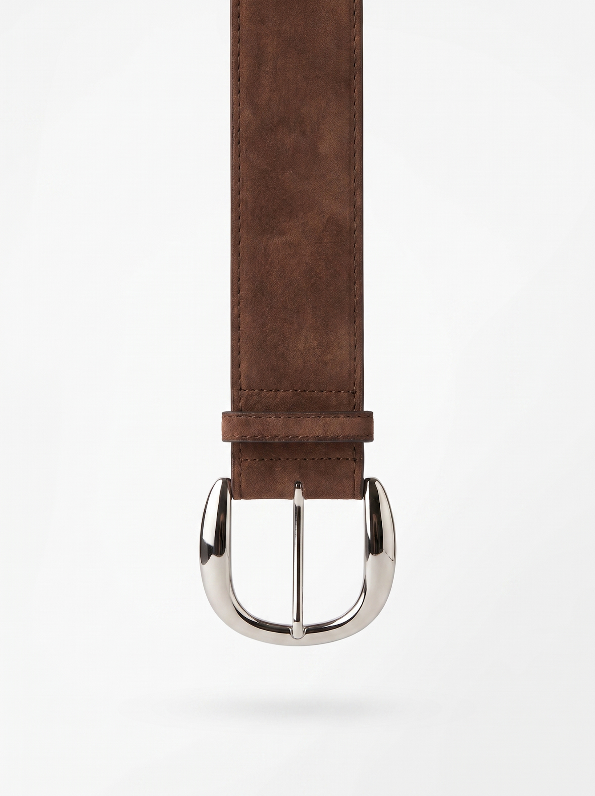 Suede Horseshoe-Buckle Belt