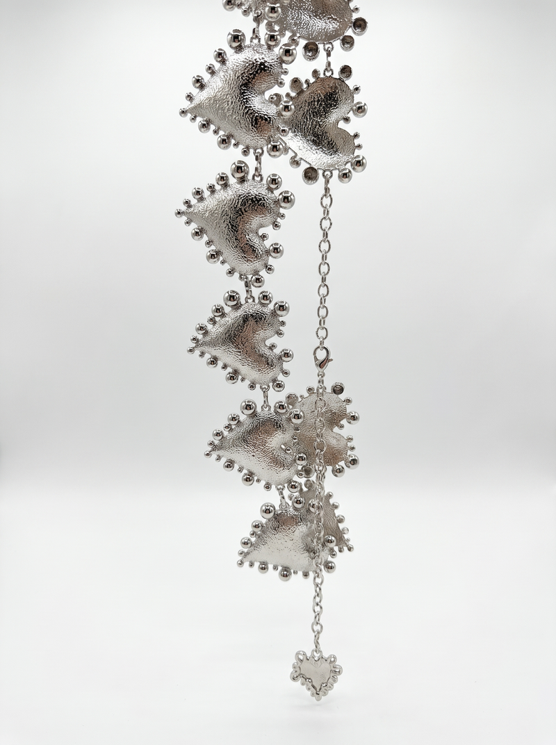 Spiked Heart Metal Belt
