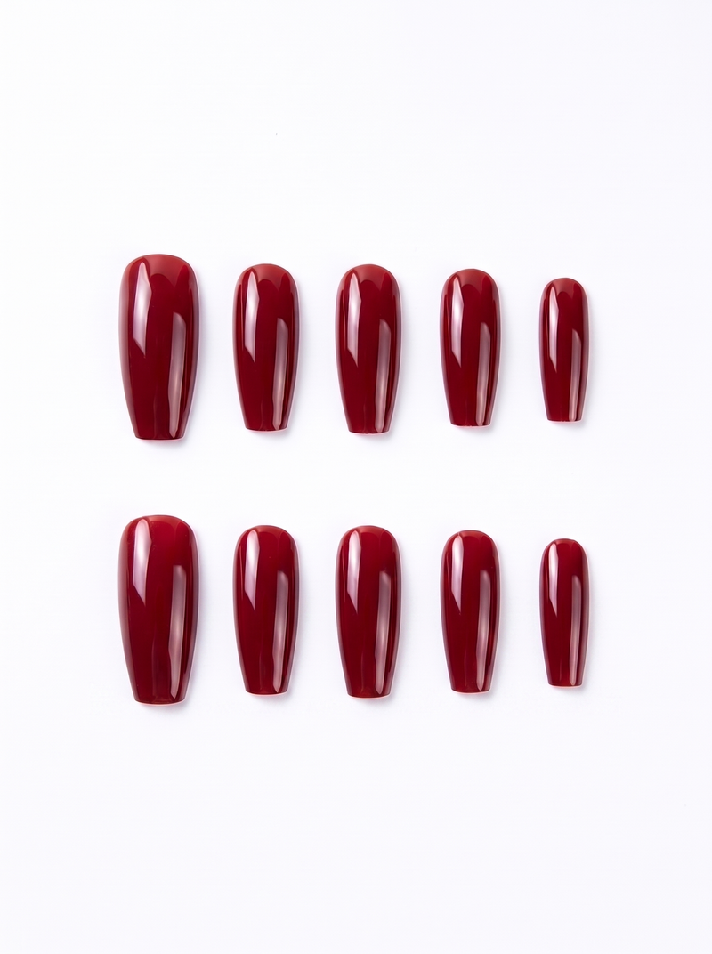 Glossy Coffin Press-On Nails