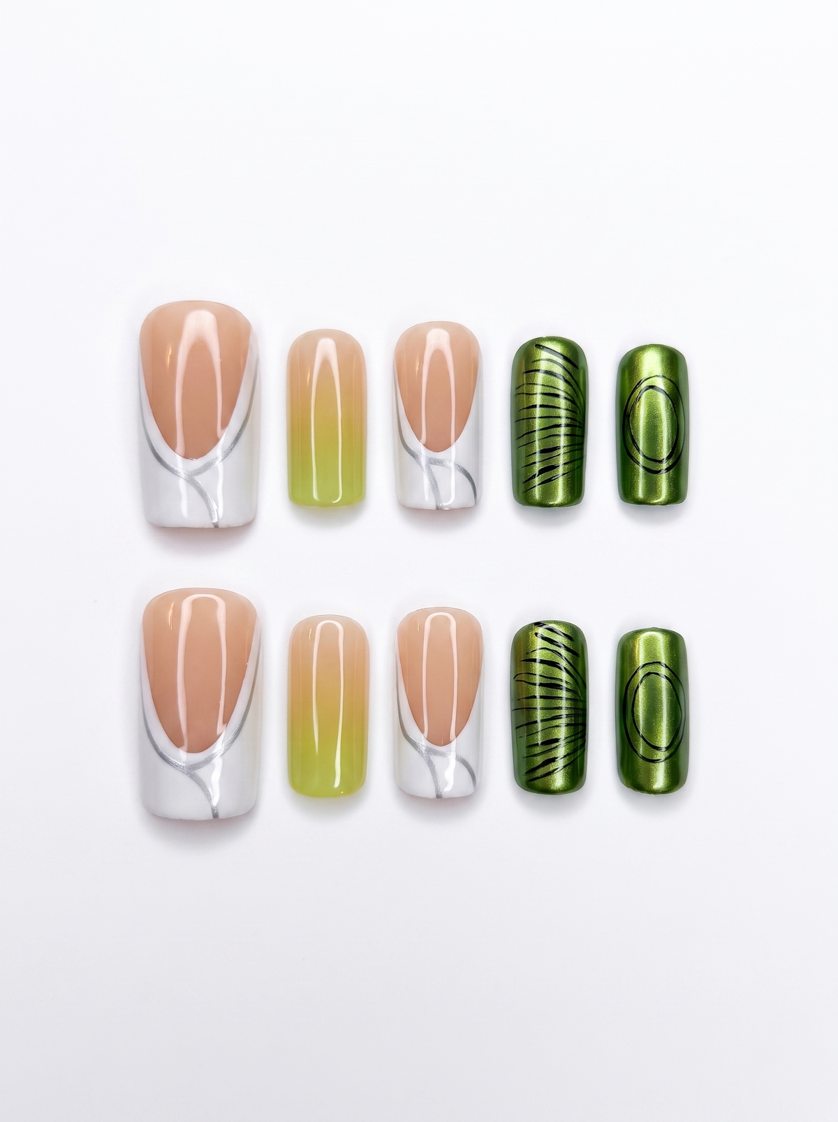 Chrome & French Square Nails