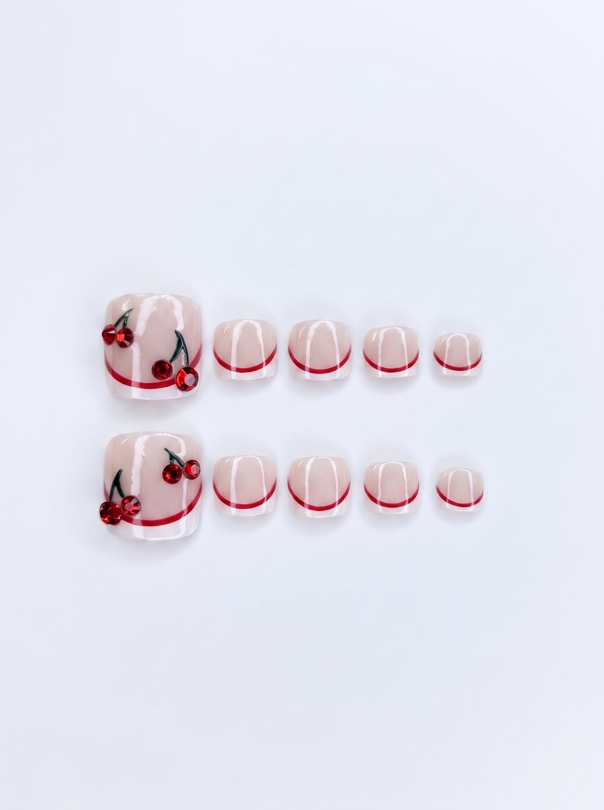 Cherry French Press-On Nails