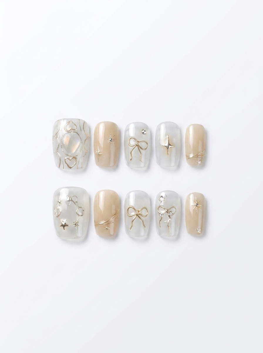 Gilded Bow Sheer Press-Ons