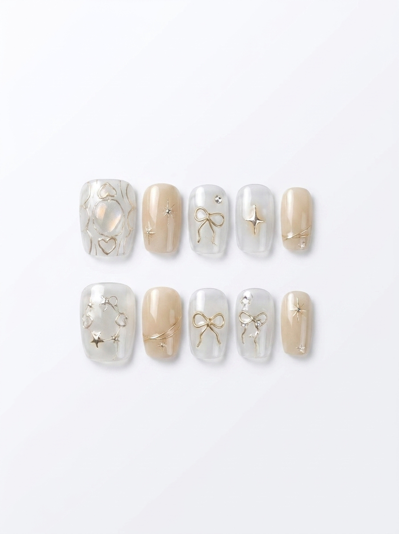 Gilded Bow Sheer Press-Ons