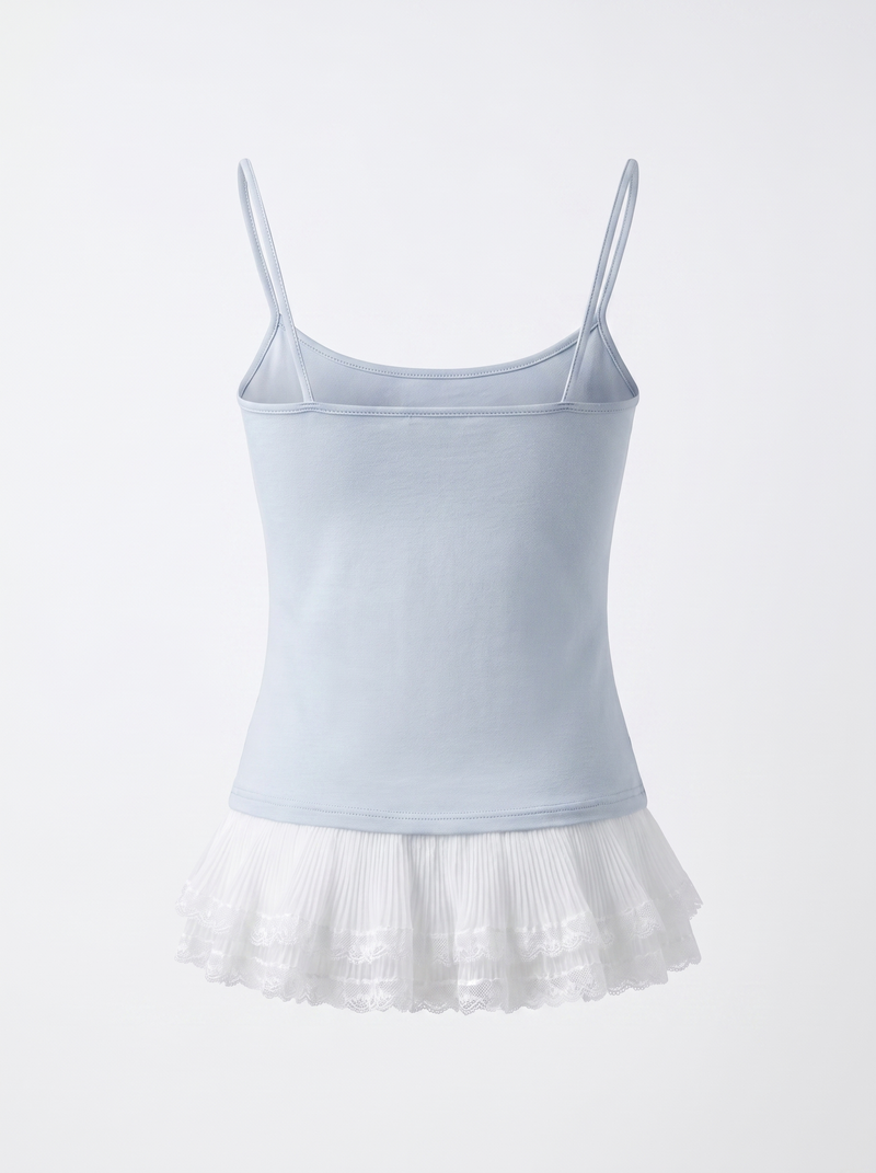 Ruffle-Hem Lace Cami